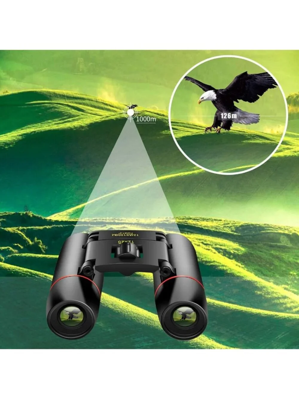 Compact 12x25 Small Pocket Binoculars for Adults - Lightweight, Travel-Friendly